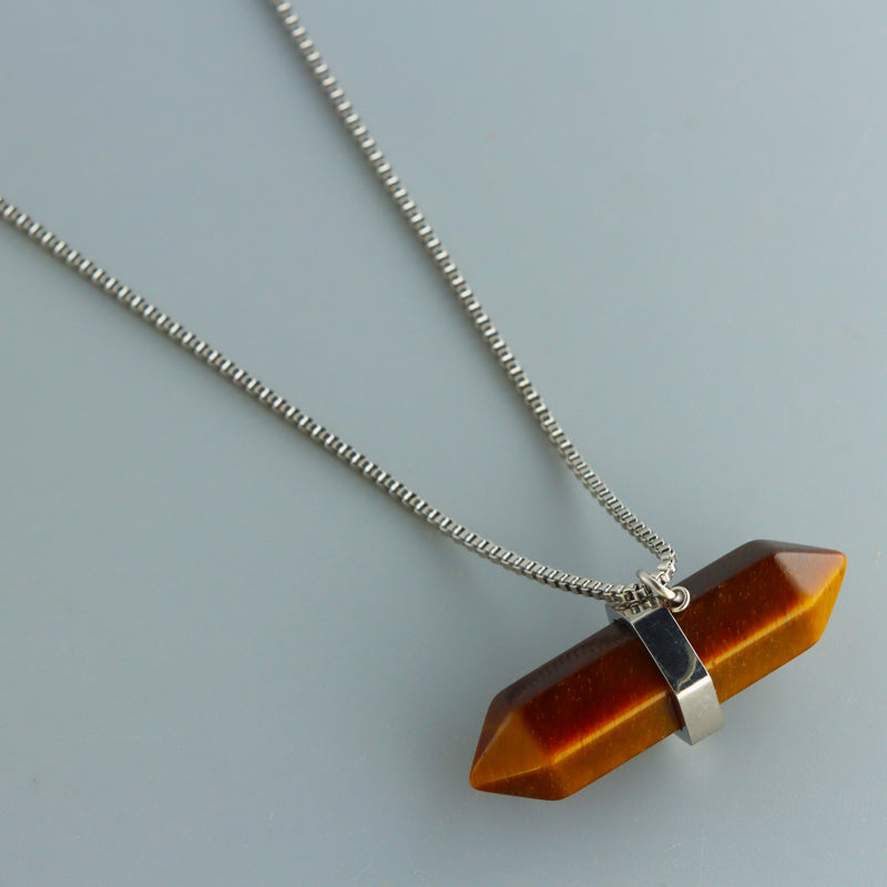 Minimalist Box Chain Necklace with Cone Pendant