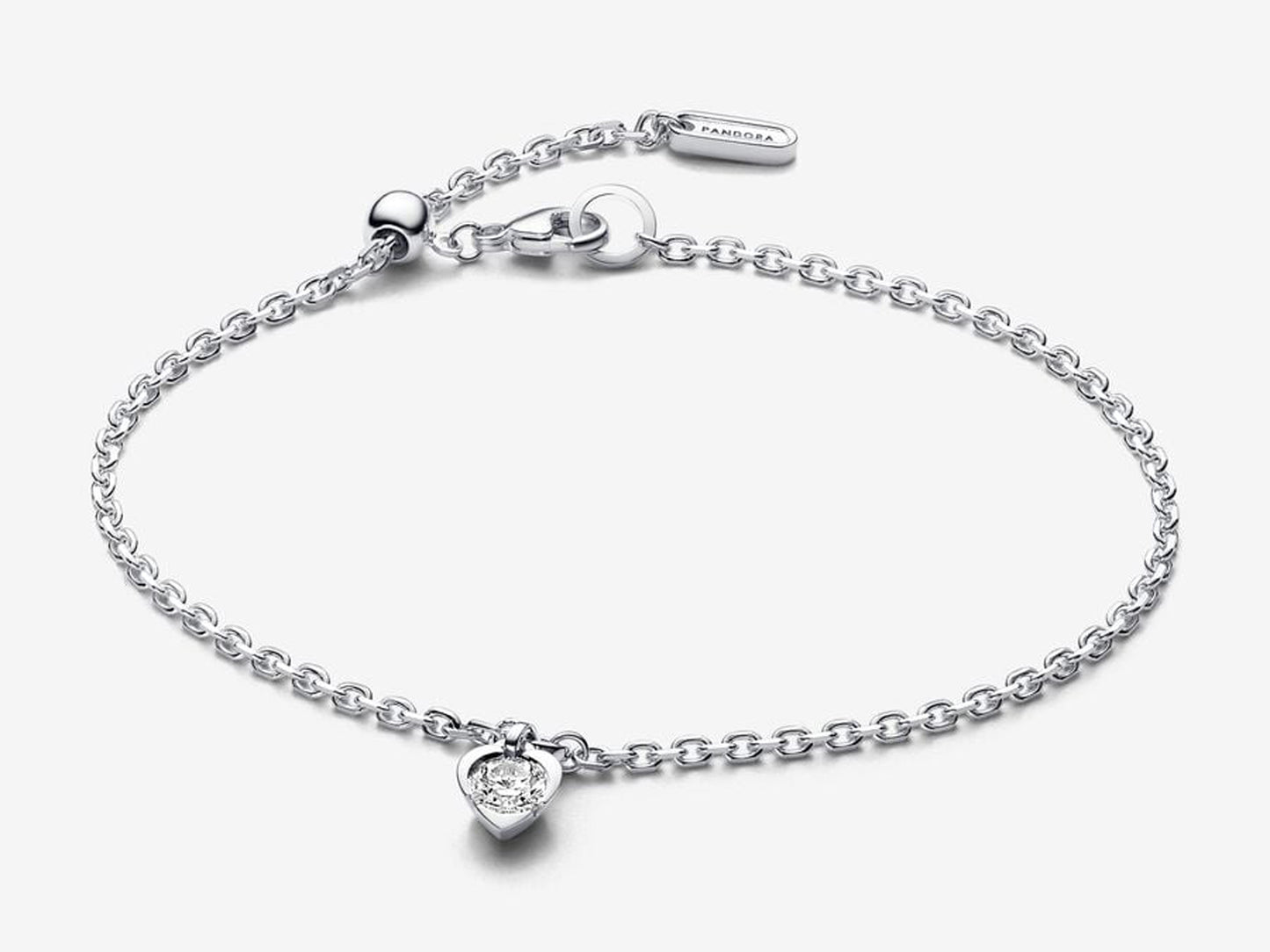 Lab-grown Diamond Heart Chain Bracelet 0.25 carat tw Sterling Silver