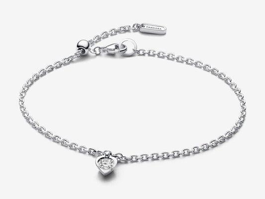 Lab-grown Diamond Heart Chain Bracelet 0.25 carat tw Sterling Silver