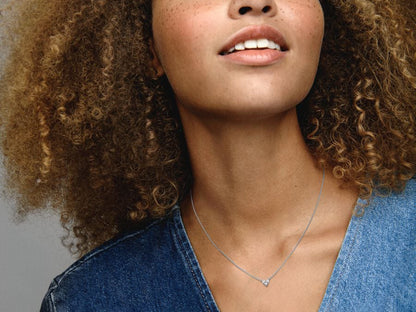 Triple Stone Heart Collier Necklace