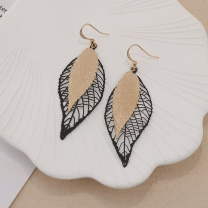 Vintage Copper Leaf Earrings - Multi-Layered Design