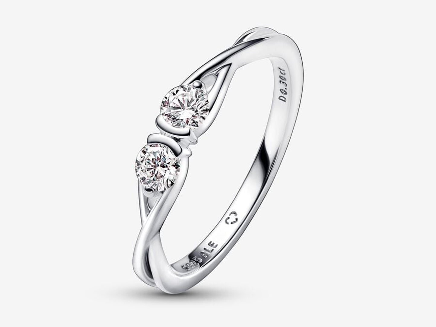 Lab-grown Diamond Double Facing Ring 0.30 carat tw Sterling Silver