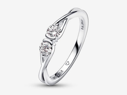 Lab-grown Diamond Double Facing Ring 0.30 carat tw Sterling Silver
