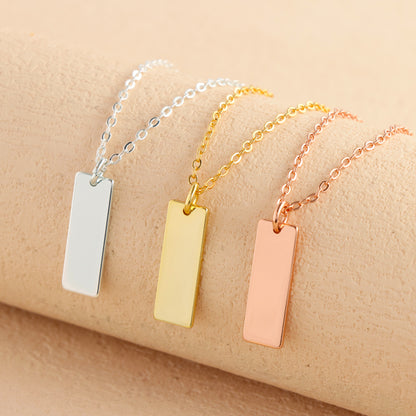 Rose Gold Square Pendant O-Shaped Necklace