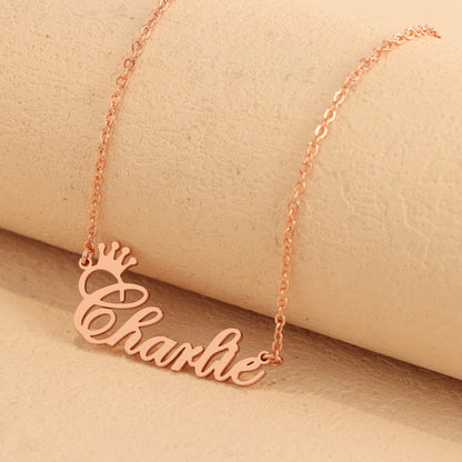 Elegant Stainless Steel Necklace with Alphabet Pendant