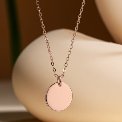 Fashionable Copper Alloy Necklace with Round Geometric Pendant
