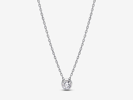 Lab-grown Diamond Bezel Pendant Necklace 0.25 carat tw Sterling Silver