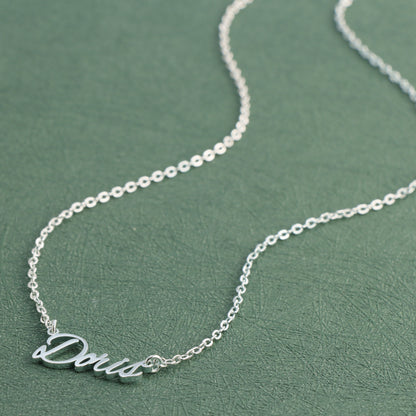 Unique silver letter pendant O-shaped chain necklace