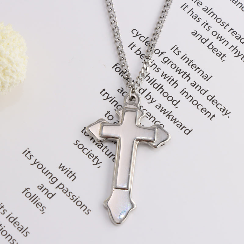 Sleek Shao Bangle Necklace with Cross Pendant Detail