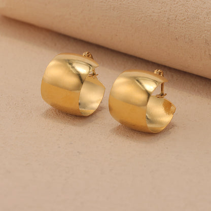 Classic Gold Stainless Steel Hoop Earrings - Timeless Style