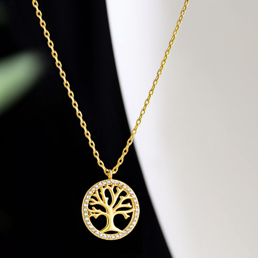 Tree Pendant Golden Copper Necklace