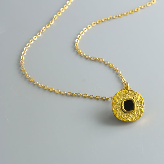 Trendy Gold Stainless Steel O-Chain Necklace featuring Circular Ornament