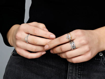 Beaded Wishbone Ring