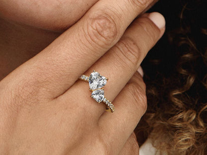 Double Heart Sparkling Ring
