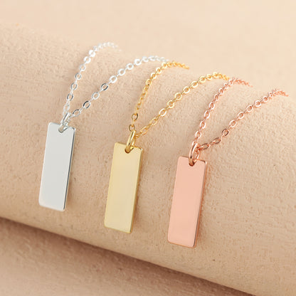 Silver Square Pendant O-Shaped Necklace