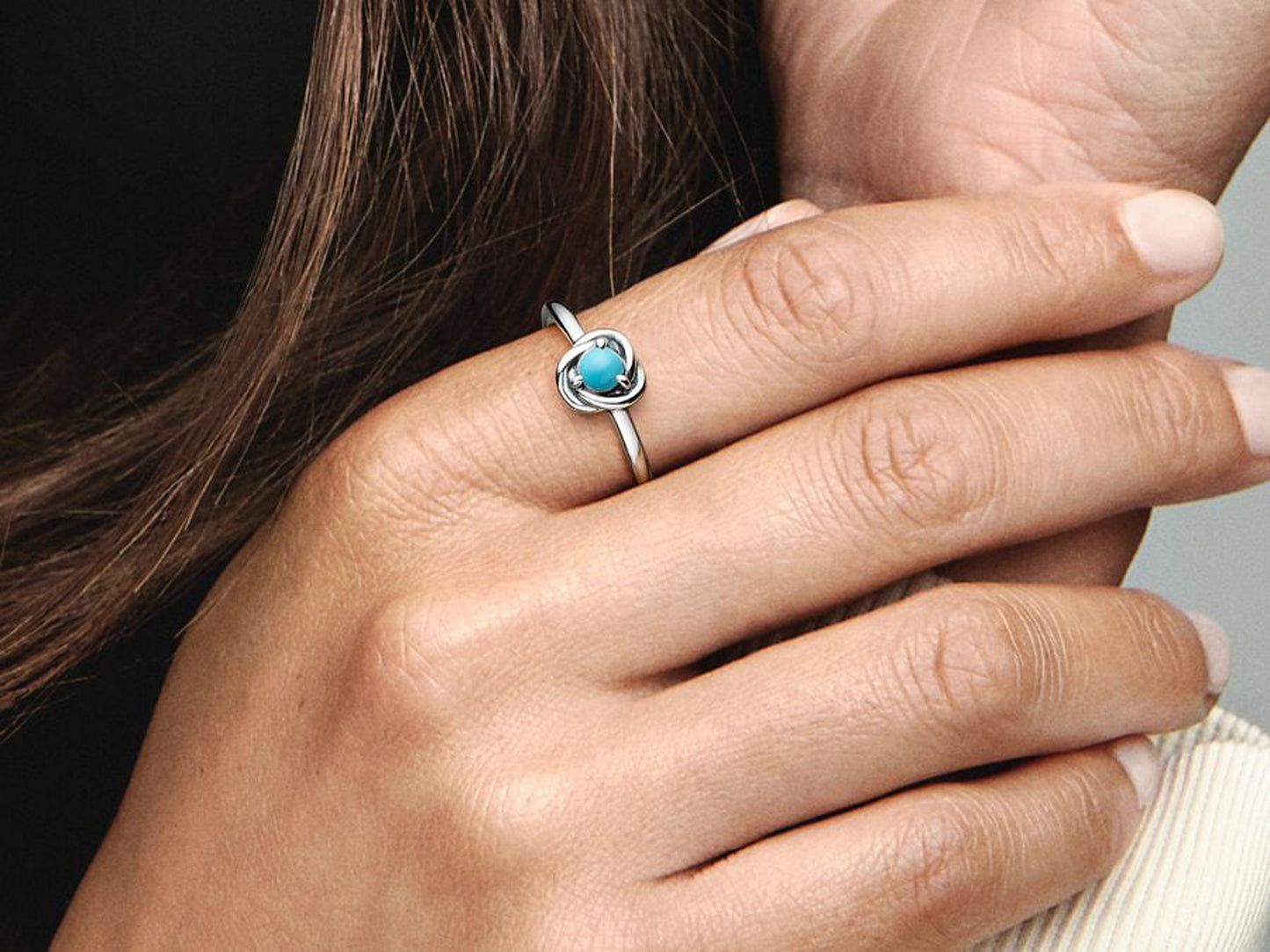 December Turquoise Blue Eternity Circle Ring