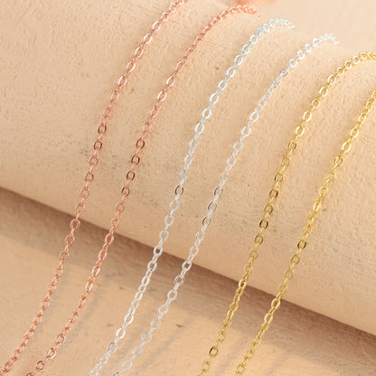 Rose Gold Stainless Steel O-Chain Necklace with Circular and Letter Pendant