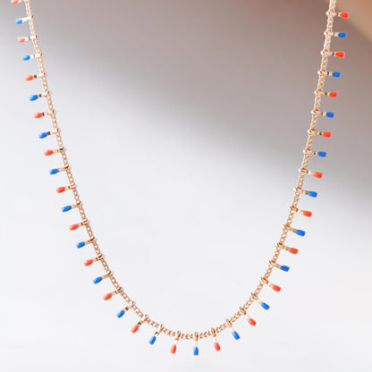 Rose Gold Chopin Chain Necklace with Tassel
