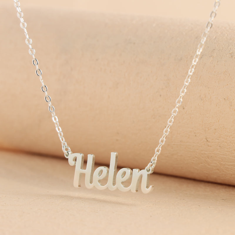 Unique silver letter pendant O-shaped chain necklace