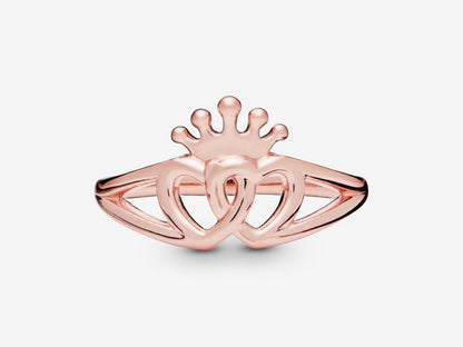Crown & Interwined Hearts Ring
