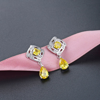 925 Sterling Silver Diamond Stud Earrings - Playful Cartoon Style Earrings with Plastic Backs