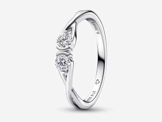 Lab-grown Diamond Double Facing Ring 0.30 carat tw Sterling Silver