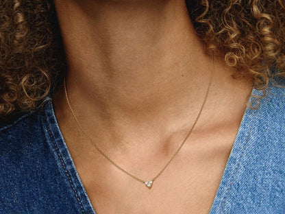 Triple Stone Heart Collier Necklace