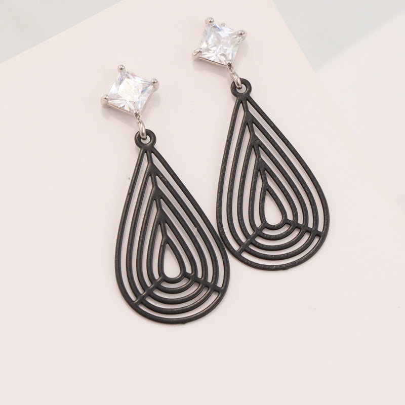 Classic Black Teardrop Earrings - Symmetrical and Asymmetrical Design
