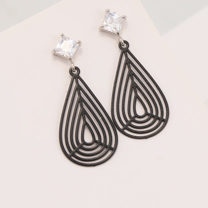 Classic Black Teardrop Earrings - Symmetrical and Asymmetrical Design