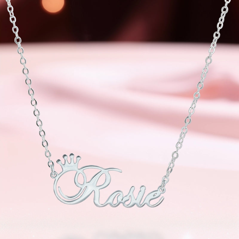 Silver Letter Pendant Necklace with O-Chain