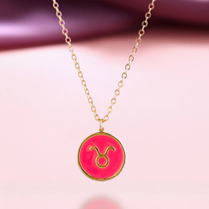 Rose Gold 'O' Chain Necklace with Taurus Pendant