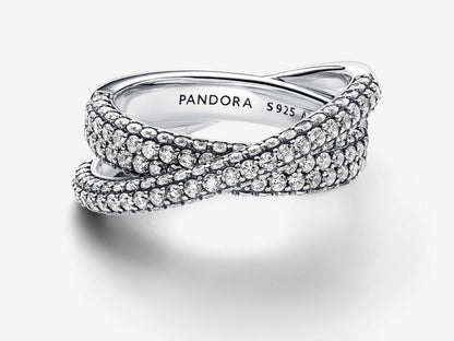 Pavé Crossover Dual Band Ring