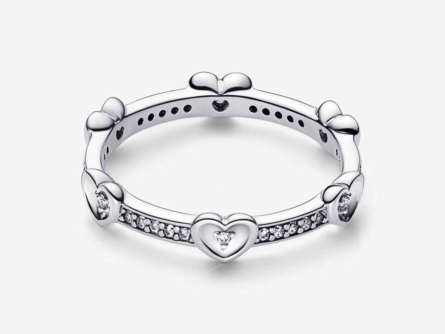 Radiant Sparkling Hearts Ring