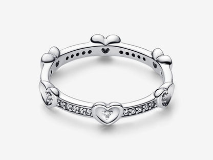 Radiant Sparkling Hearts Ring