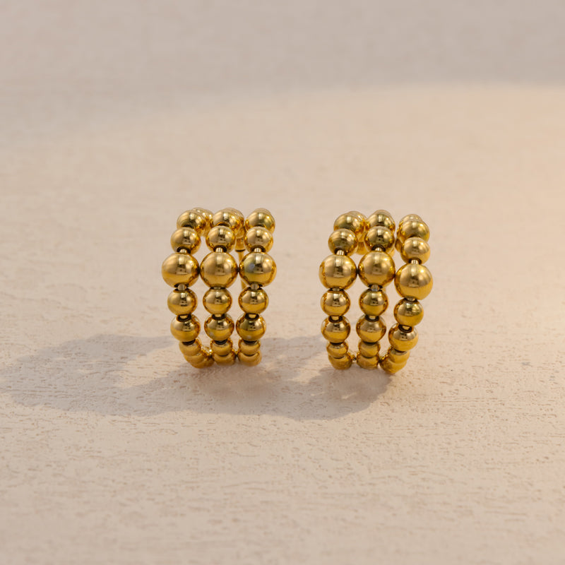 Modern Stainless Steel Hoop Earrings - Multi-layered Design
