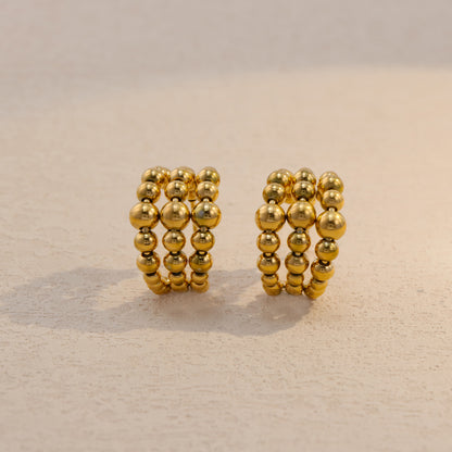 Modern Stainless Steel Hoop Earrings - Multi-layered Design