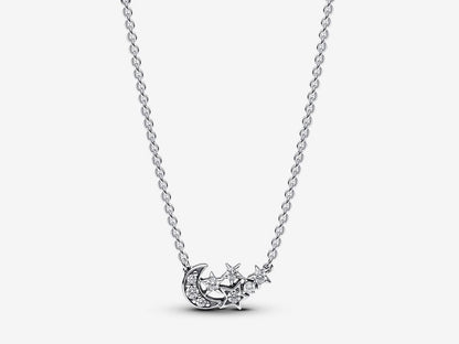 Sparkling Moon & Star Collier Necklace