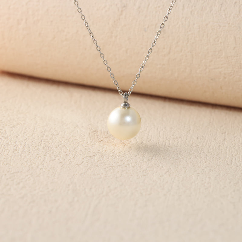 Simple O-Chain Necklace with Pearl Drop