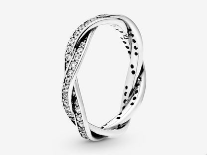 Sparkling Twisted Lines Ring