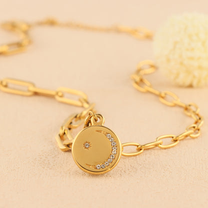 Stylish Gold Stainless Steel Cross Chain Necklace