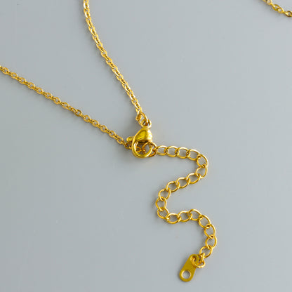 Ethnic Style Stainless Steel O-Chain Necklace with Pink Natural Stone Beads