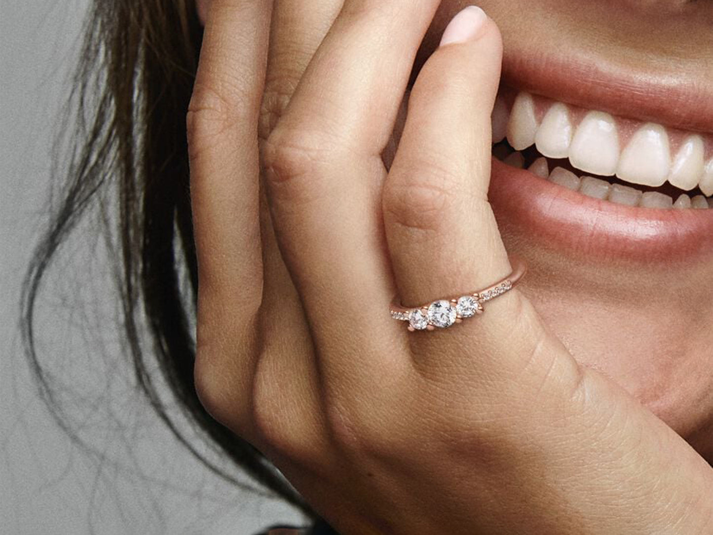 Clear Three-Stone Ring
