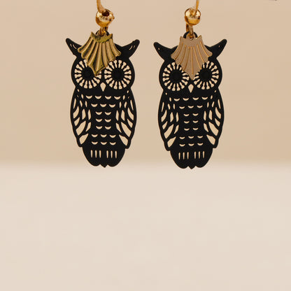 Handcrafted Copper Owl Earrings - Symmetric & Asymmetric Design
