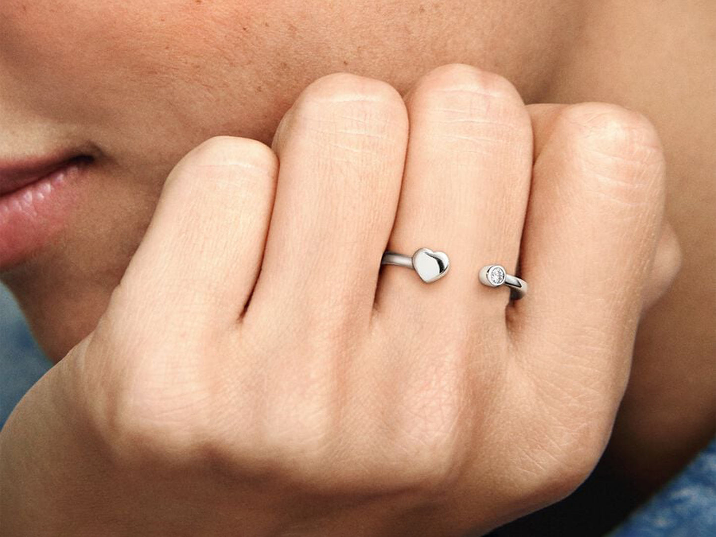 Polished Heart Open Ring