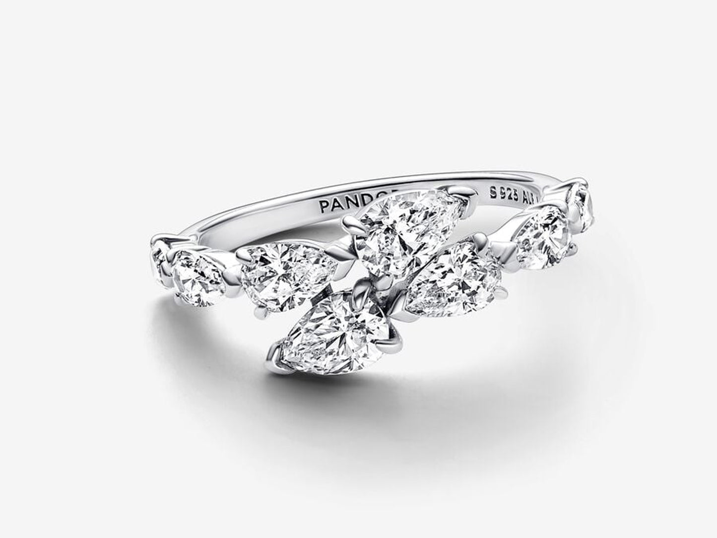 Sparkling Overlapping Band Ring