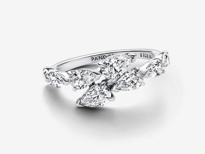 Sparkling Overlapping Band Ring