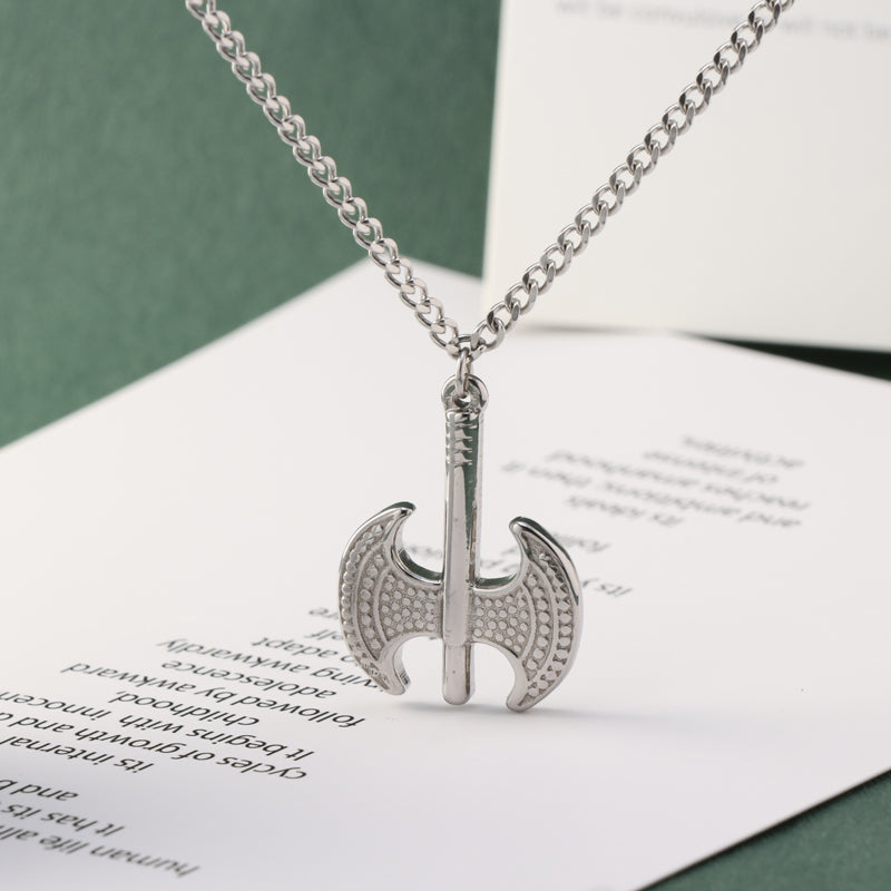 Fashion Stainless Steel Axe Pendant Necklace