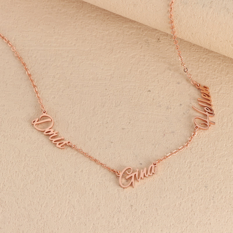 Fashionable rose gold letter pendant O-shaped necklace