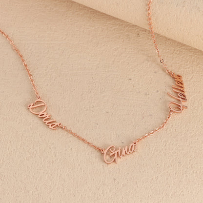 Fashionable rose gold letter pendant O-shaped necklace