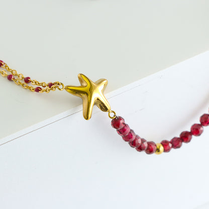 Nature-themed Bracelet with Starfish Charm